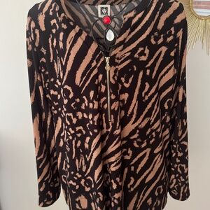 Anne Klein animal print blouse